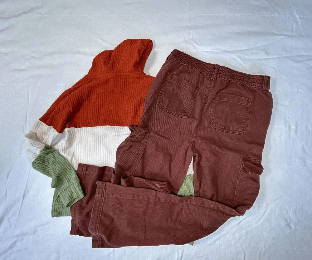 Girls Size 14/16 Cargo Pants & Hooded Shirt Lot Fall Colors, School